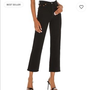 Levi’s rib cage black straight leg jeans